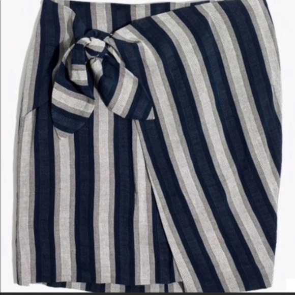 Madewell Striped Wrap Tie Mini Skirt - Picture 2 of 11